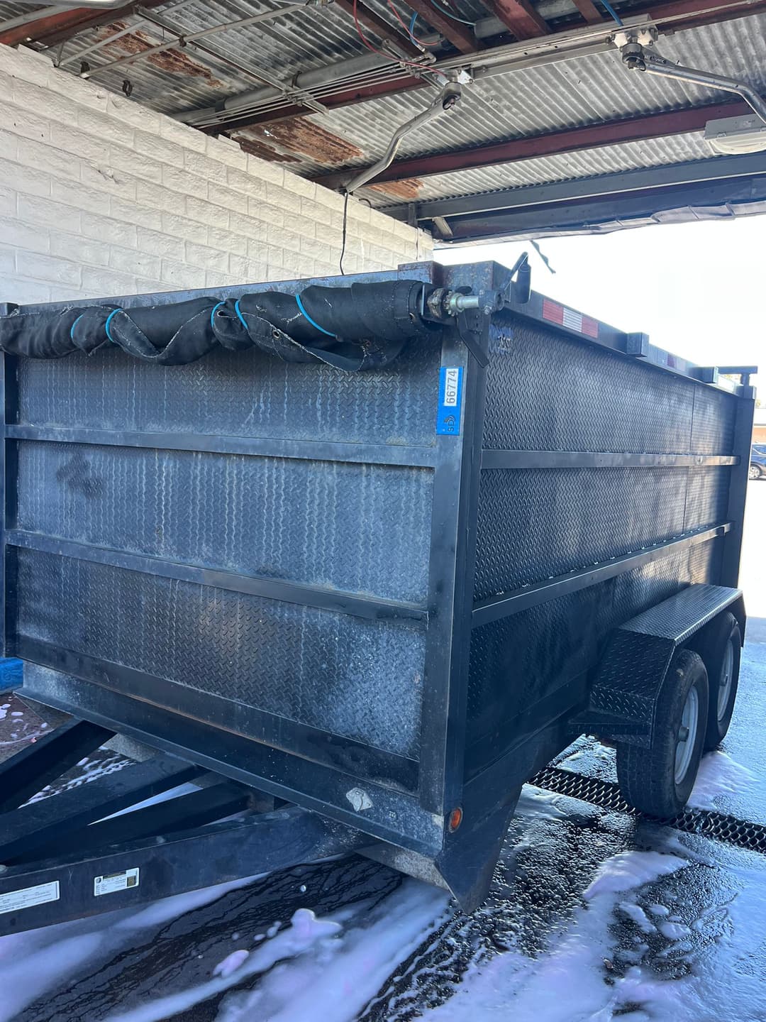 picture of a dumpster trailer owned by M Junk Removal and Escondido Junk Removal